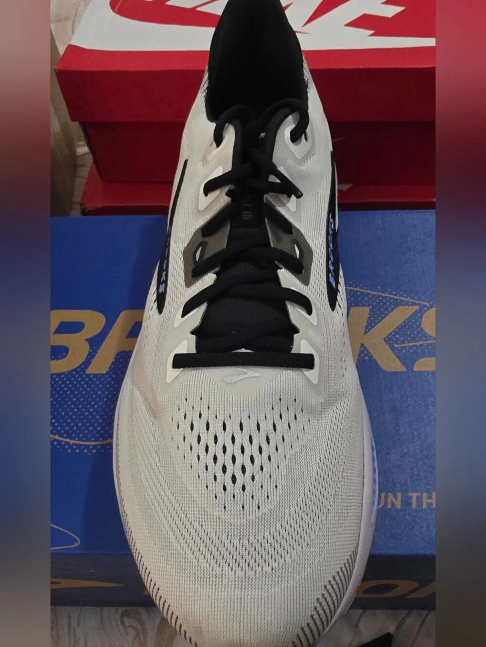Brooks Men's Ghost 18 Running Shoes - White with Black Accents